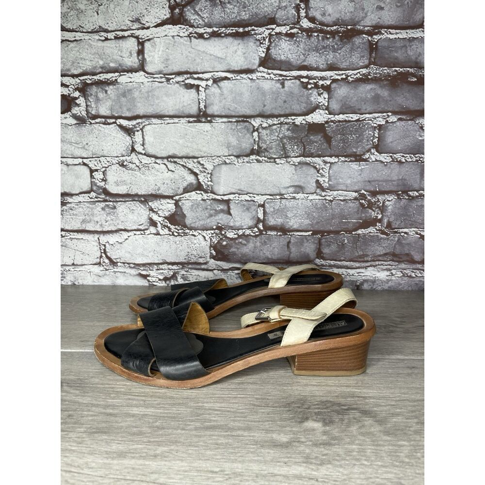 ALBERTO FERMANI Black Ivory Leather Ankle Strap Heel Sandals Women 41EU/10.5M US